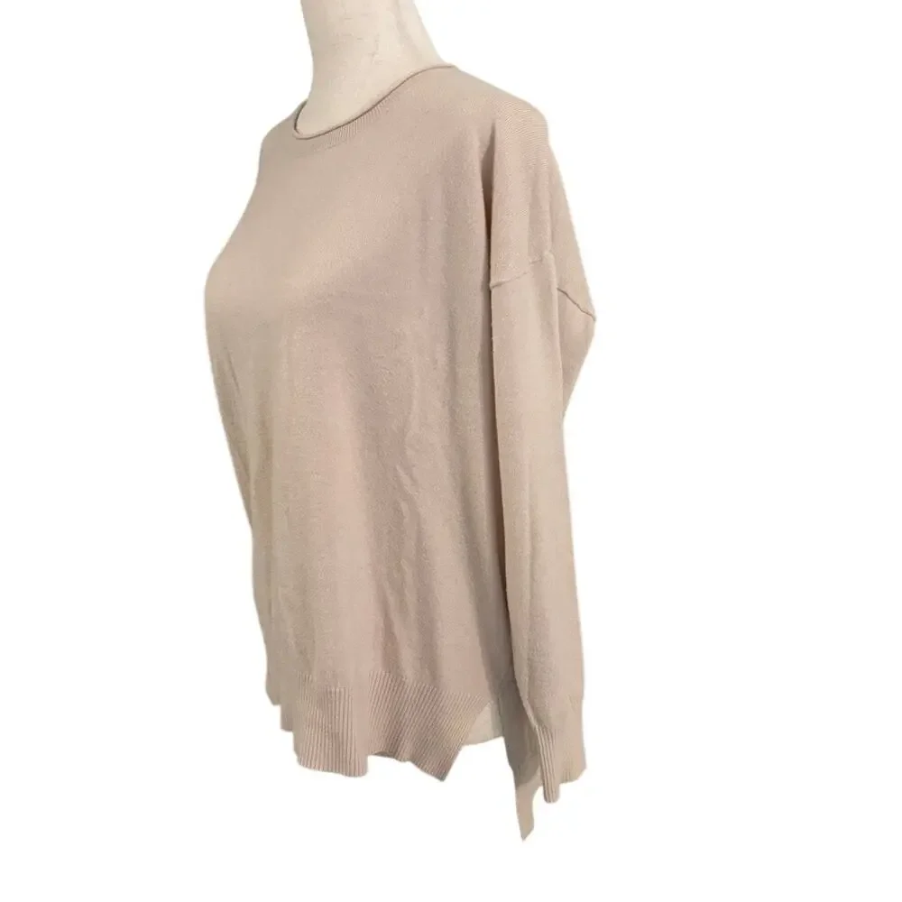 Mahina Blush Pink Sweater Womens Small Hi Low Hem Lightweight Knit Pullover